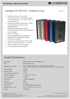 Cambridge Audio DacMagic XS - Technical Specificationss 2015